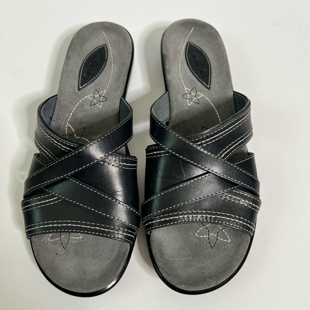 Clarks Black Strappy Sandals